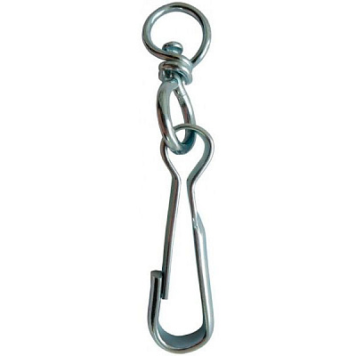 Карабин пружинный с вертлюгом 60 мм