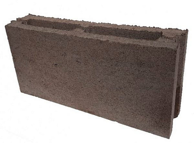 Блок декоративный бетонный гладкий 90x390x188 мм венге ЗЖБК им. С. Ковальской 
