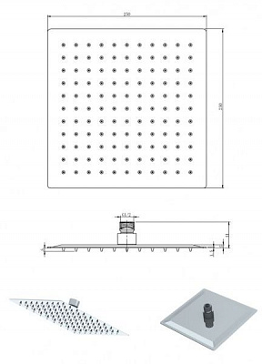 Лійка для душу Mixxen АТЛАНТІК КУБ MXBZ0467-200