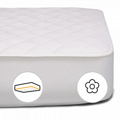 Наматрасник антиаллергенный MirSon Стандарт Eco 221 обычный с резинкой по периметру 26х180x190 см 2200000381873 