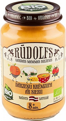 Пюре Rudolfs Овощной крем-суп с сыром 4751017940969 190 г 