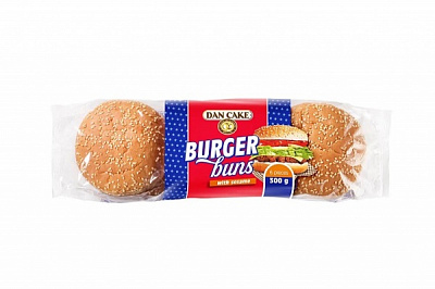 Булочка Dan Cake з кунжутом гамбургерна Burger Buns 300 г
