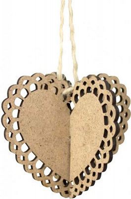 Заготовка Сердце ажурное 3D 2 шт Rosa Talent 