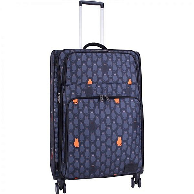 Чемодан Bagland Леон 90 л черный с рисунком 193 (0037966274) 