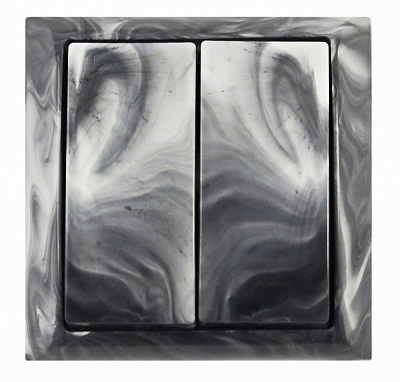 Вимикач накладний двоклавішний без підсвітки мармур 2208 MARBLE