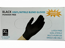 Рукавички медичні Care 365 вінілові чорні р.XL 100 шт./уп.