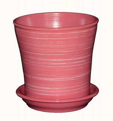 Горщик керамічний Оріана-Запоріжкераміка Вуаль №1 глянець круглий 4 л рожево-білий