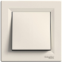 Выключатель кнопочный одноклавишный Schneider Electric Asfora без подсветки 10 А 220В IP20 кремовый