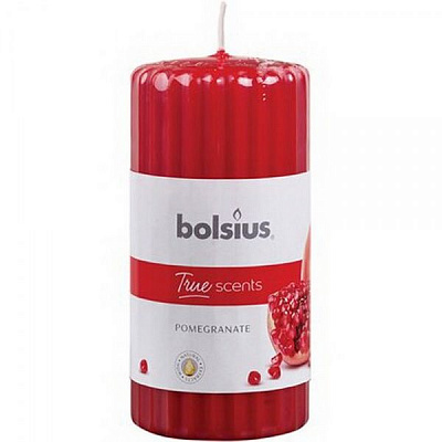 Свічка ароматична ребриста 120/58 Гранат Bolsius