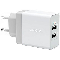 Зарядний пристрій Anker USB Wall Charger PowerPort2 24W/4.8A+Micro USB cable V3 White (B2021L21)