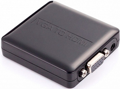 Конвертер PowerPlant чорний (CA911493) HDMI - VGA + R/L HDCVGA02-M