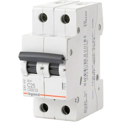 Автоматический выключатель  Legrand RX3 4,5кА 25А 2Р C 419699