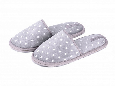 Тапочки детские для девочки Twins HS-OZ велюровые в горох р.30/31 серый 