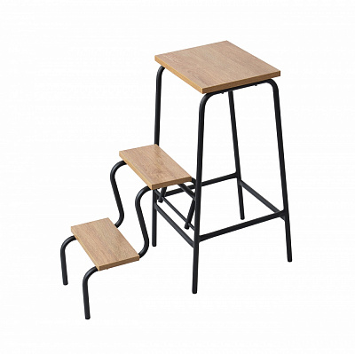 Лестница-стул Vitan d16 черный каркас дуб античный / черный