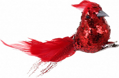 Ялинкова іграшка Пташка 18 см червона HF20Y12-01