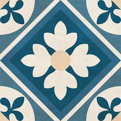 Плитка Golden Tile Victorian №4 1V3140 186x186 мм блакитний 2 сорт