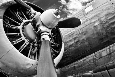 Репродукція Аероплан з ефектом срібла 113x85 см Styler