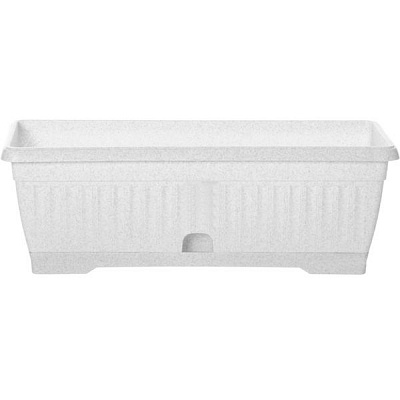 Ящик балконний Алеана Терра прямокутний 9л білий із сірим (112091)