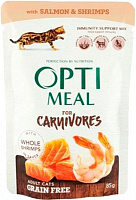 Корм Optimeal Carnivores з лососем і креветками в соусі 85 г