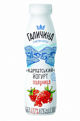 Йогурт Галичина Клубника 2,2% 300 г 