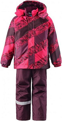 Комплект детской одежды для девочки Lassie (куртка + брюки на подтяжках) р.116 малиновый 