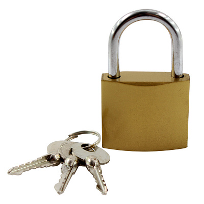 Замок навісний Comit 38 мм матова латунь 71069 відкритий (амбарний)