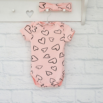 Боді дитяче для дівчинки Blanka Сердечко р.74 рожевий 12949