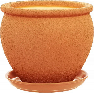 Горщик керамічний Оріана-Запоріжкераміка В'єтнам №2 шовк круглий 10,5л помаранчевий (011-2-110)