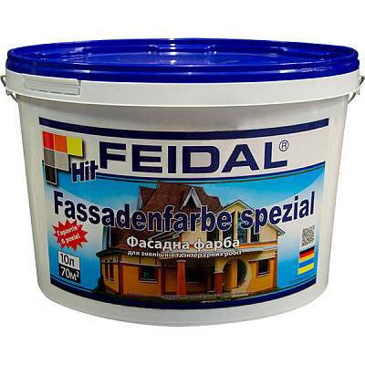 Краска акриловая Feidal HIT Fassadenfarbe spezial мат белый 10л