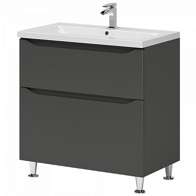 Тумба на ніжках Aquarius Савойя графіт з умивальником Комо 70