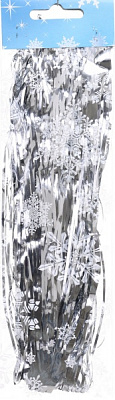 Дождик новогодний 150 см, шир. 8 см серебро 