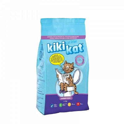 Наполнитель для кошачьего туалета Kikikat Cat Litter лавандовое поле, 5л