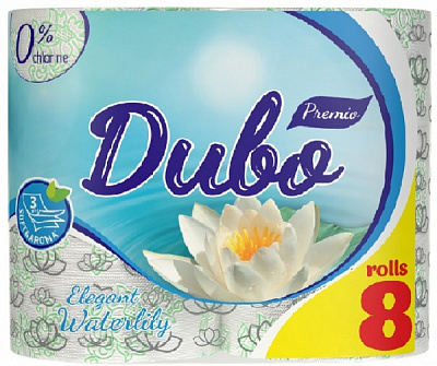 Туалетная бумага Диво Waterlily Elegant трехслойная 8 шт.