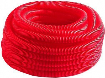 Труба гофрированная MONOIZOL для водоснабжения красная 24/28 мм