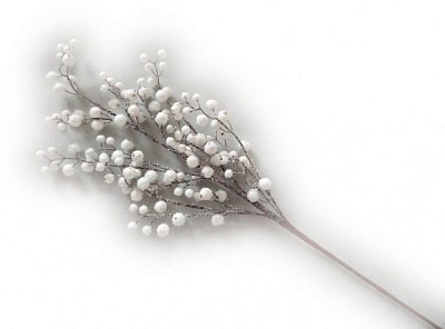 Декорація новорічна Гілка з білими ягодами 80 см EPI-RS1Z2078-1