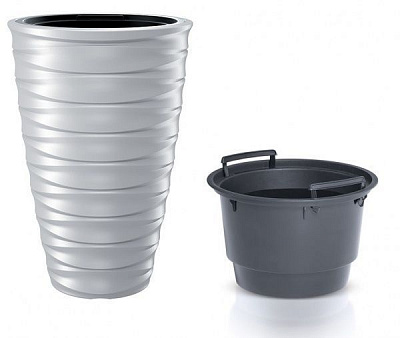 Горшок для цветов Prosperplast FREZE 400 мм h-579 мм круглый белый 
