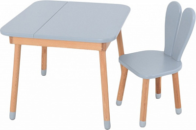 Комплект стол и стул ArinWOOD Зайчик Desk с ящиком серый 04025 
