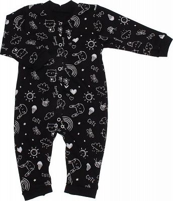 Комбинезон Маленькие люди 3101-110 р.62-68 черный с белым 