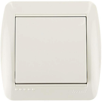 Вимикач одноклавішний Lezard Demet без підсвітки 10 А 250В IP20 кремовий
