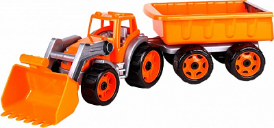Игрушка ТехноК Трактор с ковшом и прицепом 3688 3688
