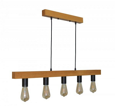 Підвіс Геотон Крона А084-5 5x60 Вт E27 дерево світле 48736