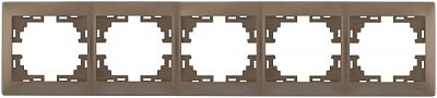 Рамка пятиместная Lezard MIRA горизонтальная светло-коричневый 701-3100-150