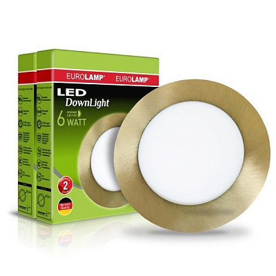 Светильник точечный Eurolamp Downlight R 2 шт./уп. 6 Вт 4000 К белый/золото 
