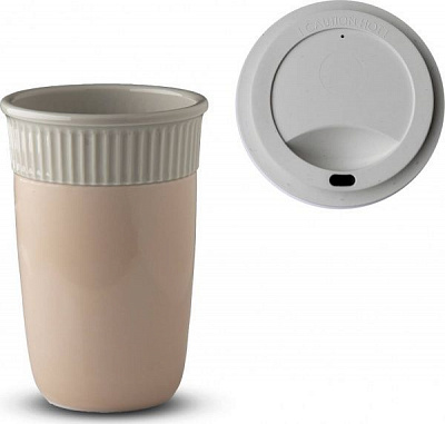 Чашка 300 мл розовый лимонад с силиконовой крышкой 2FL9530 Optimo G.Benedikt