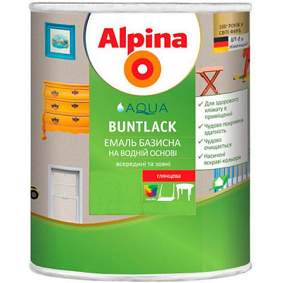 Емаль Alpina акрилова Aqua Buntlack GL B3 база під тонування глянець 2,35л