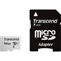 Карта памяти Transcend microSDXC 64 ГБ UHS Speed Class 1 (U1)Class 10 (TS64GUSD300S-A) 