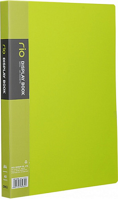 Папка с файлами E5034 микс А4 40ф 40мкм, Rio 24мм зеленый Deli