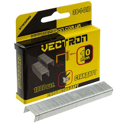 Скобы для ручного степлера Vectron 10 мм тип 53 (А) 1000 шт. 38-1-010