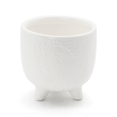 Кашпо керамічне МВМ DH-FLOWERS-26 S WHITE 9 см Білий