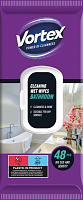 Влажные салфетки Vortex для ванной комнаты 190x185 мм 48 шт./уп. / белый